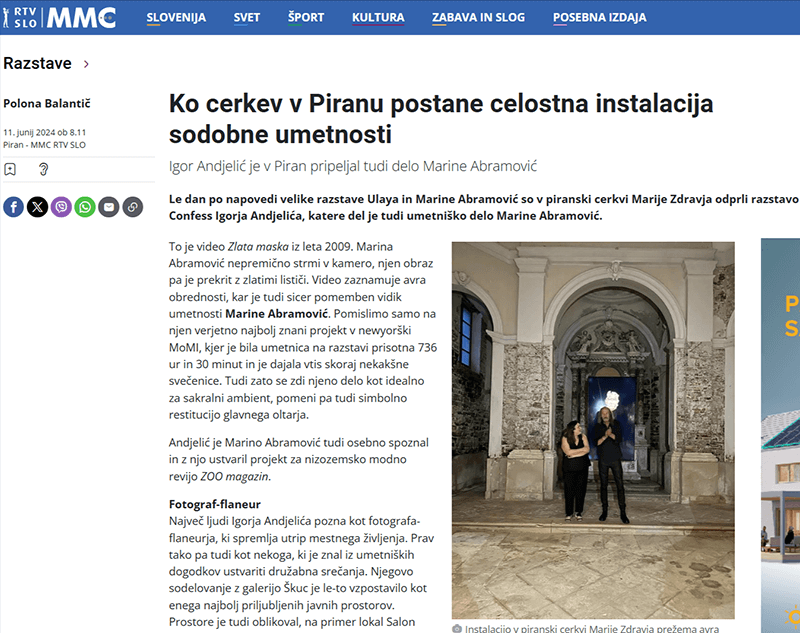 Ko cerkev v Piranu postane celostna instalacija sodobne umetnosti - RTV SLO